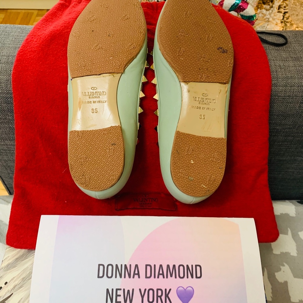 Valentino Leather Rockstud Flats 💯 💜 - Picture 5 of 5
